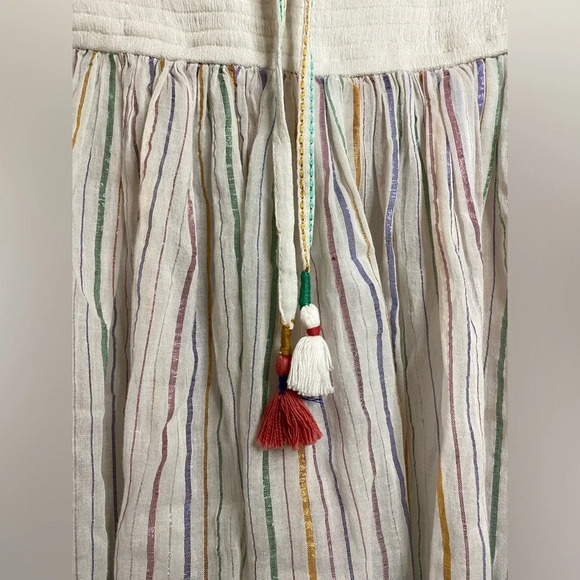 Anthropologie Floreat - Boho white halter top with multicoloured stitching - US4 - Picture 4 of 9